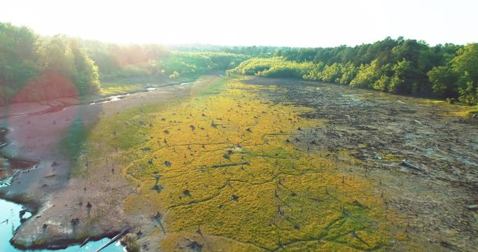 River landscape in Aberdeen, aerial