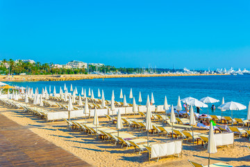View of a beach in Cannes, France