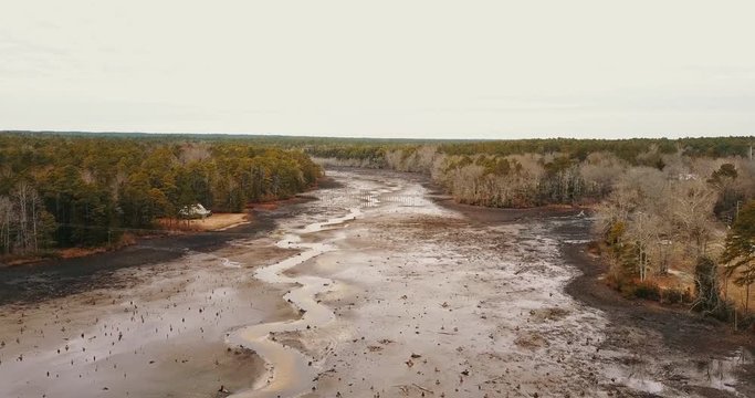Dry river in Aberdeen, aerial