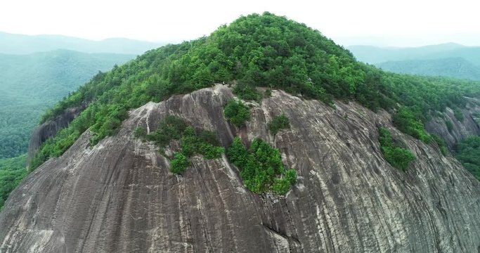 Wide aerial, Looking Glass Rock in North Carolina