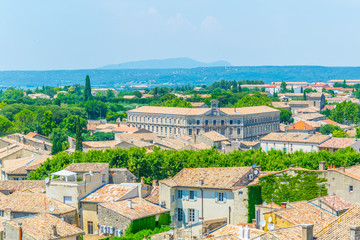 Aerial view of Uzes, France