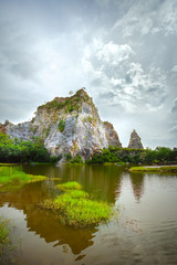 Beautiful stone mountain "Khao Ngu Stone Park"