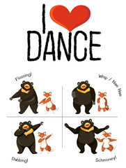 I love dance animal dancing concept