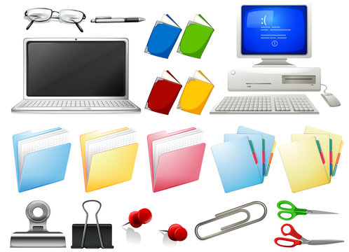 Computer and office objects