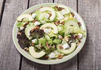 Healthy salad with avocado