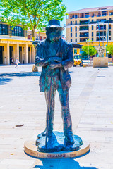 Statue of Paul Cezanne in Aix-en-Provence, France
