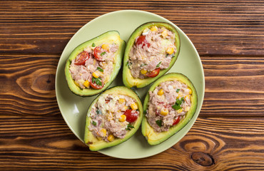 Avocado stuffed with salad