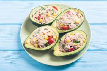Avocado stuffed with salad