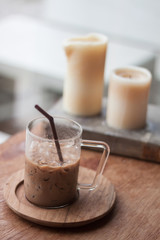 Iced coffee in coffee shop