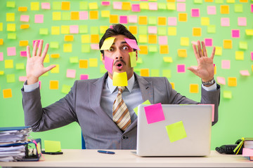 Businessman with many conflicting priorities   