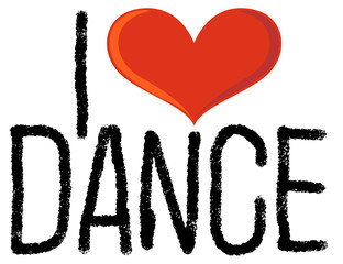 I love dance icon on white background