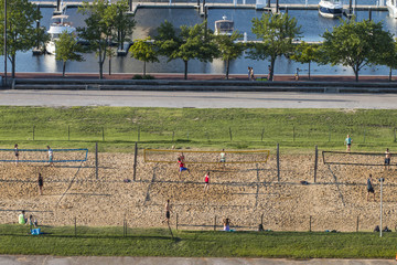 Obraz premium volley ball at the harbor