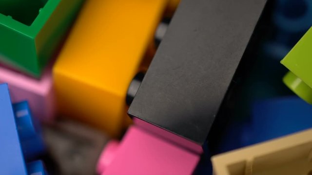 footage motion colorful plastic constructor rotate background texture.