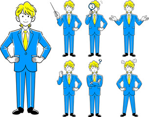 若手ビジネスマンのポーズ_7種類のセット2
