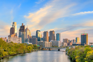 Fototapeta premium Beautiful Philadelphia skyline at night