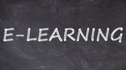 E-learning written on blackboard