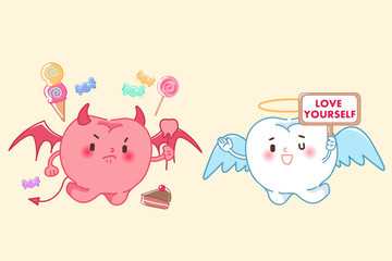 tooth with love yourself concept