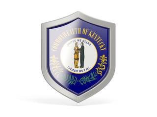 Shield icon with flag of kentucky. United states local flags