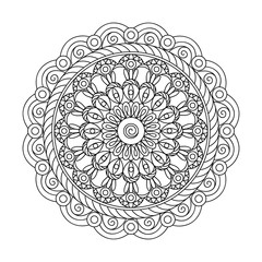 isolated arabesque mandala with eyes