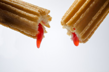 churros rellenos Fritters strawberry