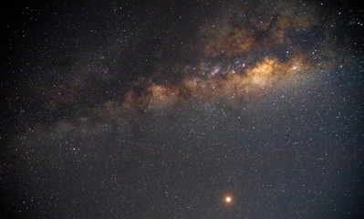 Milky Way stars as seen from a southern hemisphere. Mars is in central lower part of image. 