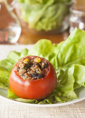 Stuffed Tomato Vegetarian Lunch