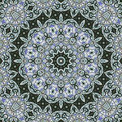 Abstract fractal mandala computer-generated illustration.