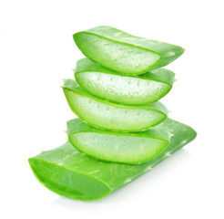 aloe vera fresh leaf. isolated on white background