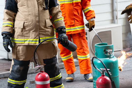 Training And Fire Drill To The Employee In The Factory.