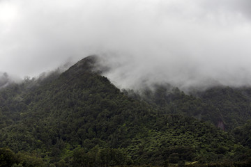 Cloudy day over the mountains in New Zealand