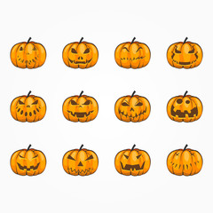 Halloween Pumpkins cartoon style