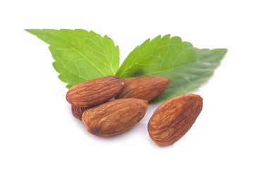 almond nuts isolated on white background