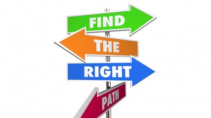 Find the Right Path Best Way Forward Arrow Signs 3d Animation
