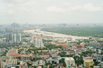 top view of the city, building of bangkok, cityscape
