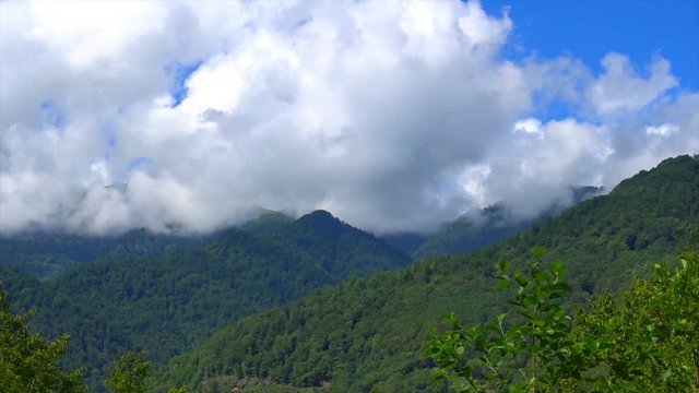 Mountains and clouds in Georgia.