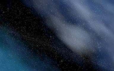 Colorful and beautiful space background. Outer space. Starry outer space texture. Templates, blue background. 3D illustration