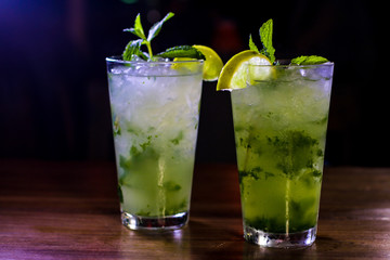 Margaritas mojito cocktail, with lemon