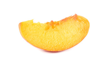 peach fruit slices isolated on white background