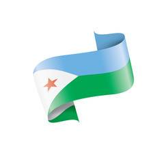 Djibouti flag, vector illustration on a white background