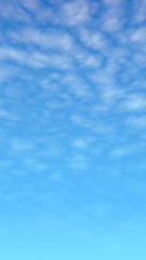 Fototapeta na wymiar Cumulus white clouds in the clear blue sky in the morning. Blue sky background with white clouds. 3D illustration