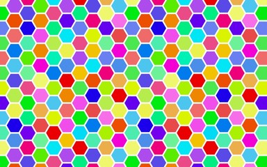 Honeycomb many color, multicolored. Isometric geometry. 3D illustration