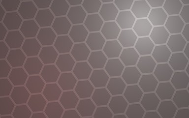 Honeycomb with color lighting, on a gray background. Perspective view on polygon look like honeycomb. Isometric geometry. 3D illustration