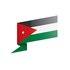 Jordan flag, vector illustration on a white background