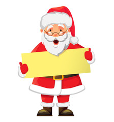 Santa Claus holding banner