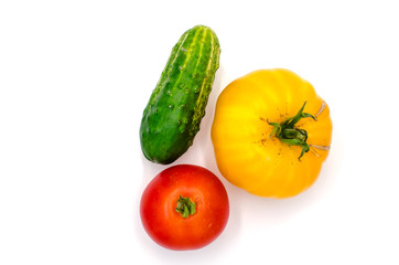 vegetables on a white background