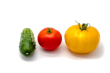 vegetables on a white background