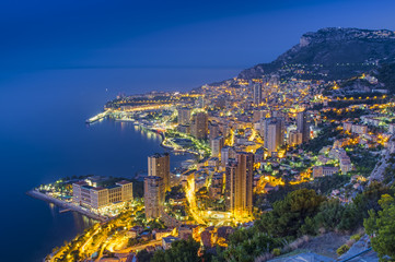 Obraz premium Monte Carlo city at night. Monaco