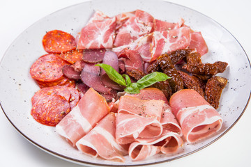 antipasti isolated on white