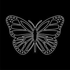 Butterfly winged insect flat icon