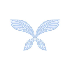 Pair of fragile fairy wings with gorgeous ornament. Flat vector element for mobile app, sticker or children fairytale book